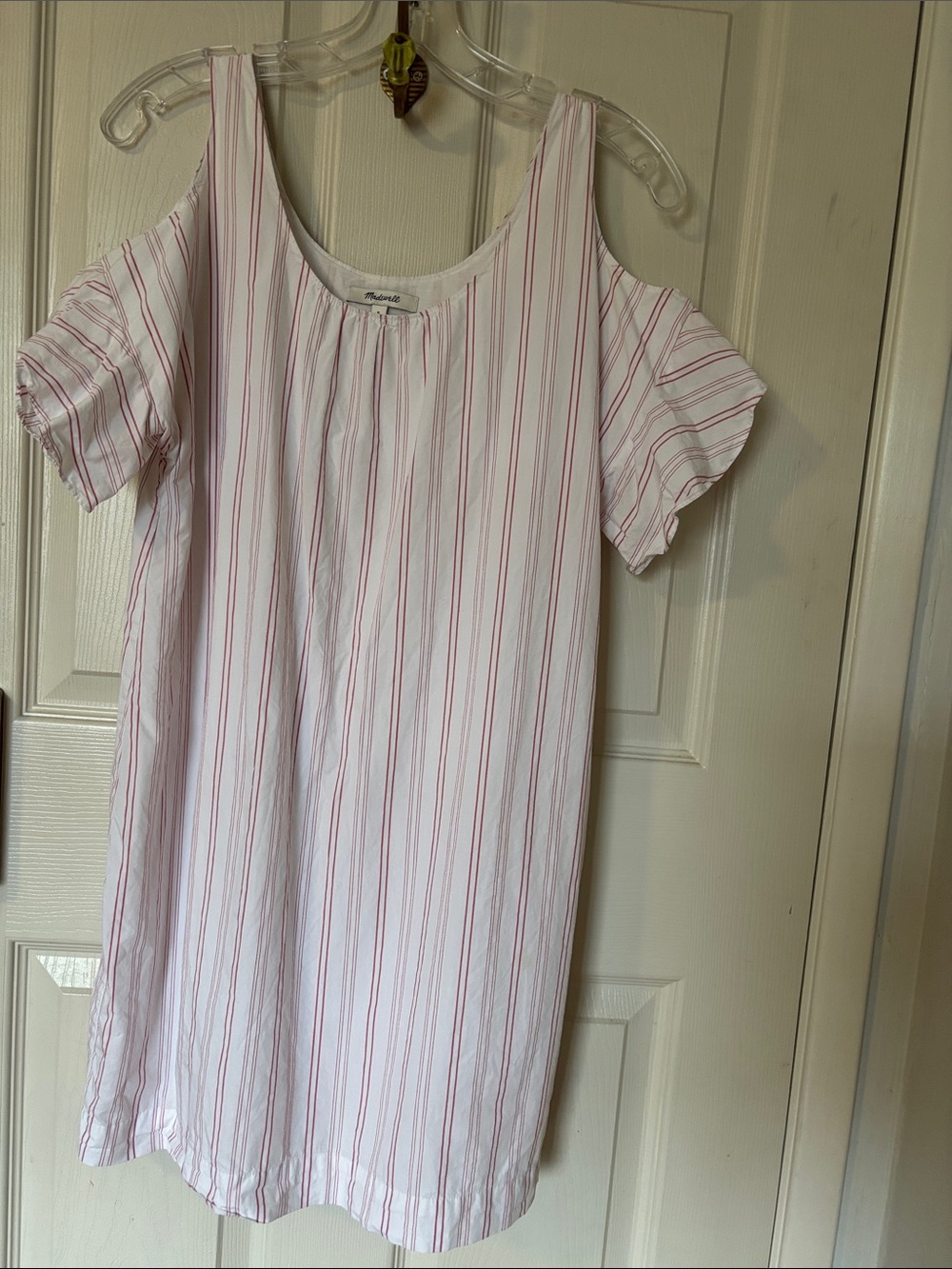Madewell Womens Striped  Cotton Shift Dress
